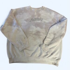 Taylor Swift Official Merch Folklore Album Tie Dye Pullover Sweater, Size Large